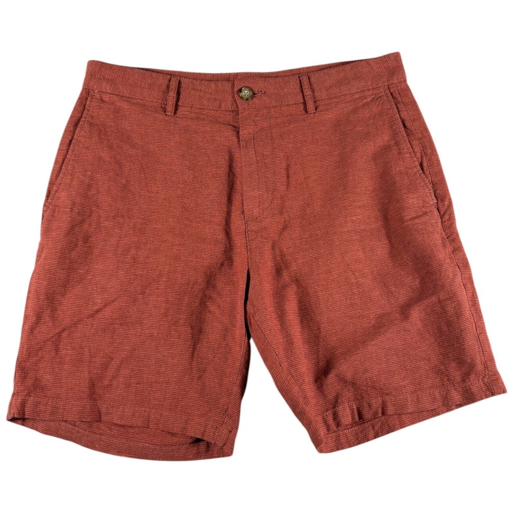 Old Navy Shorts Mens 34 Orange Slim Lightweight Premium Linen Blend Outdoors